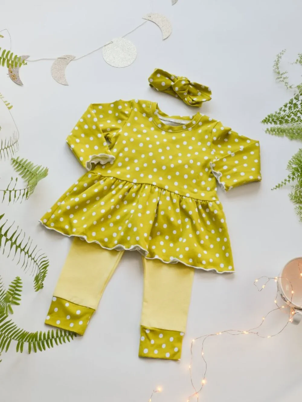 Baby Doll Girls Dress Set with Legging Pants and Headband